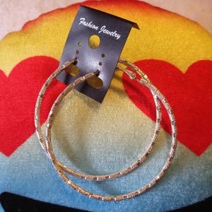 Silver twisted hoop earrings